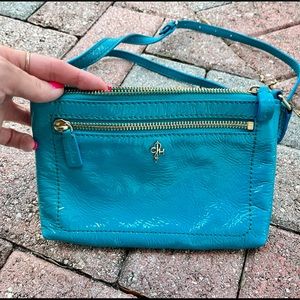 Cole Haan Teal Patent Leather Mini Crossbody Bag